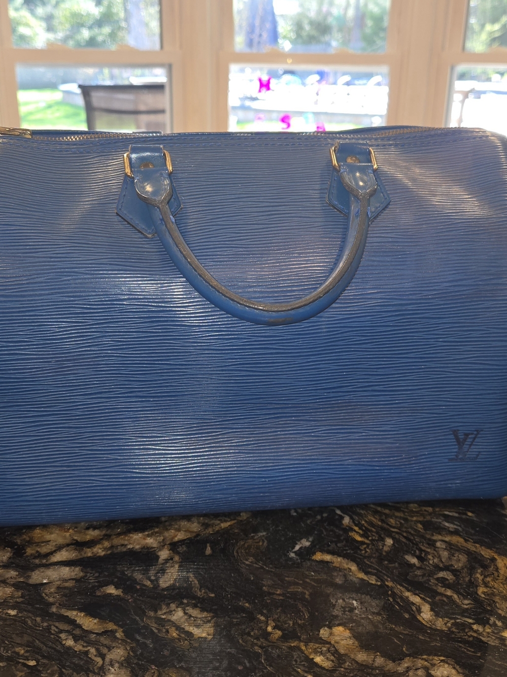 Louis Vuitton Navy Blue Epi Leather Speedy Satchel - Picture 3 of 10